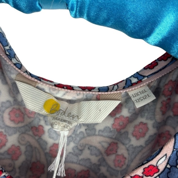 BODEN PAISLEY SHORT SLEEVE RUFFLE JERSEY MIDI DRESS US 12 LONG - Picture 13 of 15